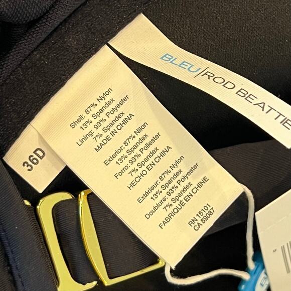 Bleu Rod Beattie Kore Underwire Cross Back Bikini Top Black Size 36D NWT - Picture 8 of 9